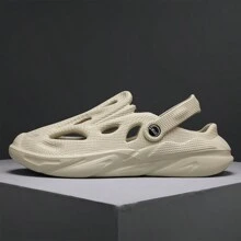 Sandale pentru bărbați cu vârful închis, design ușor și respirabil, papuci casual de vară pentru plajă și exterior - Kaki - Vizualizare 4