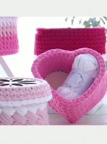 2 chiếc Bằng gỗ Túi Móc Đáy , Tim Bằng gỗ Rổ Đáy Bằng gỗ Cơ sở Máy ép Trống Móc sự thêu Cơ sở Đối với DIY Rổ Thủ công Dệt Làm Quân nhu - Màu be - Xem 3