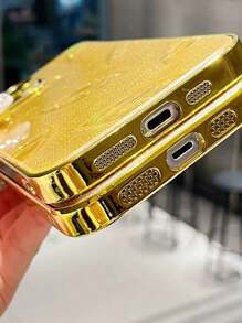 Sang trọng Mạ điện Vàng Cạnh Vàng Lá Ốp lưng & bao da điện thoại , Tương thích với Samsung + Hơn S21FE Và Apple iPhone 11/12/13/14/15 - Vàng - Xem 5