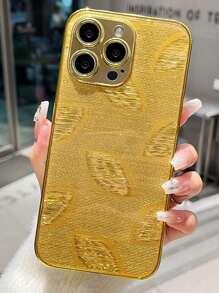 Sang trọng Mạ điện Vàng Cạnh Vàng Lá Ốp lưng & bao da điện thoại , Tương thích với Samsung + Hơn S21FE Và Apple iPhone 11/12/13/14/15 - Vàng - Xem 1