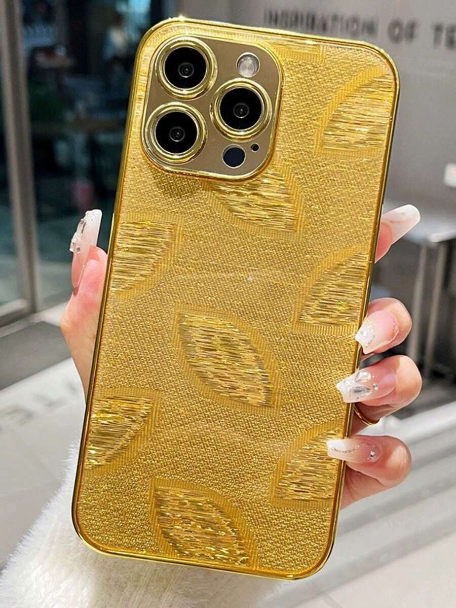 Sang trọng Mạ điện Vàng Cạnh Vàng Lá Ốp lưng & bao da điện thoại , Tương thích với Samsung + Hơn S21FE Và Apple iPhone 11/12/13/14/15 - Vàng - Xem 1
