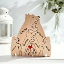 1 pieza Rompecabezas de madera personalizado de familia de osos, rompecabezas de madera personalizado de familia de osos, rompecabezas de madera personalizado con 1-8 nombres, rompecabezas de familia de osos de madera, decoración del hogar, regalo conmemorativo de rompecabezas familiar, regalo de familia animal para el hogar, regalo de boda, regalo de aniversario, regalo del Día del Padre, regalo del Día de la Madre, regalo de San Valentín, regalo para mamá/papá, regalo para decoración de la sala familiar