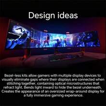Monitor Optical Seamless Splicer For 22-32 Inches E-Sports Display Screens, Eliminate Multiple Screen Border, Hide The Seamless Frame Kit - Black - View 6