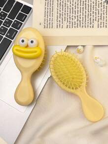 1 pieza Peine cojín de aire en forma de queso de dibujos animados y peine espejo plegable, peine mini portátil con cepillo de pelo y espejo de maquillaje incorporado.,herramientas para el cabello peines peine pelo cepillo pelo de peines cepillo pelo - Amarillo - Ver 5