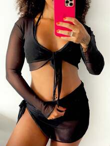 Women Cover Ups - màu đen - Xem 2