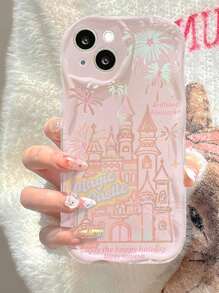 淡粉色波边城堡设计新款优质凹槽纹理肤感加厚防摔手机壳保护套兼容Iphone 15pro Max、Apple P13、P14、女款P11、P12、防摔Xs、Xr、7/8 Plus、7/8、Se 2、Samsung A50、A12、A32、A52、A72、A51、A21s、A13、A14、S22 Ultra、S23、A33、A53、S20 Fe、小米Redmi 11、Note 11、9a、9c、X3 Nfc、Redmi 10、Redmi 9、Note 9、12c、Note 11 Pro、Redmi 10c、Note 8 Pro手机壳保护套 - 彩色 - 查看 1