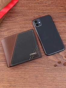 1pc Men's Classic Business & Casual Solid Color Retro Short Wallet With Card Slot For Driving License Wallet Valentine's Day Gift For Men Wallet Purse Wallet Men Wallet Leather - Black - View 5