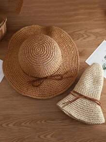 FADZOYLE Foldable Wide Brim Sun Hat, Packable Beach Hat For Women, Summer Sun Protection - Beige - View 9