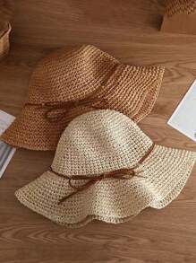 FADZOYLE Foldable Wide Brim Sun Hat, Packable Beach Hat For Women, Summer Sun Protection - Beige - View 8