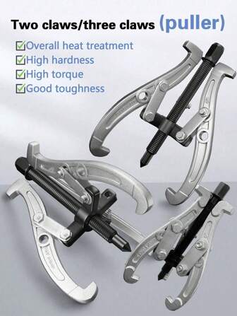Conjunto De Extractores De Rodamientos Con Una Sola Pieza Y 3 Mandíbulas Con Varios Tamaños (3in/4in/6in), Alta Dureza, Torque Y Durabilidad, Se Puede Usar Para El Mantenimiento De Vehículos, Maquinarias Y Equipos Y Desmontaje De Varios Tipos De Rodamientos Y Engranajes, También Conocidos Como Extractores De Rodamientos, Pullers De Ram Y Extractores De Cojinetes.