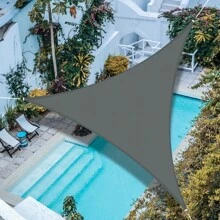 1 Set de Toldo Parasol Impermeable, Incluye Cables de Acero Inoxidable, Disponible en Formas de Triángulo, Rectángulo y Cuadrado, 98% de Protección UV, Adecuado para Camping al Aire Libre, Patio, Jardín, Piscina y talla grande - Gris Oscuro - Ver 11