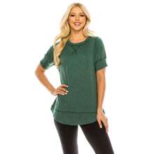 Haute Edition Casual Loose Fit Raglan Cross Stitch Comfy Tees. Plus Sizes Available - Hồng - Xem 7