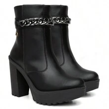 Women Mid-Calf Boots - 黑色 - 查看 3