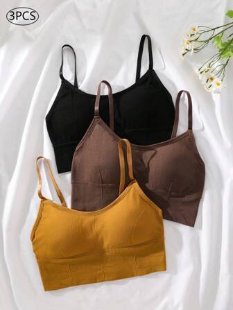 3pcs/Pack Women Seamless Breathable High Elasticity Bras