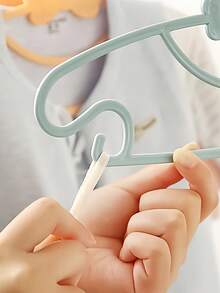 10pcs Kid's Clothes Hanger, Infant Multipurpose Hanger, Newborn Baby Home Anti-Slip And Traceless Drying Rack - Dusty Blue - View 3