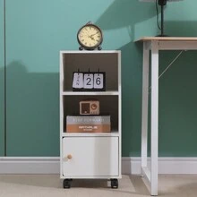 Mobile Storage Unit Desk Side Storage Cabinet For Office Under Desk Storage Rolling Cabinet For Home - White - View 4