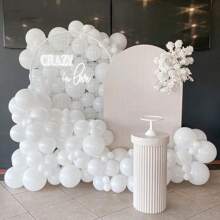 113PCS White Latex Balloons In Different Sizes, White Balloon Arch Garland Kit 5/10/12/18 Inch, Matte White Latex Party Balloons, White Latex Balloons Suitable For Wedding, Birthday, Engagement, Anniversary Decoration. - White - View 4