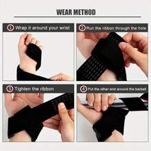 1pair Sports Fitness Wrist Wraps For Pull-, Weight Lifting & Deadlift Training Gym Accessories