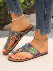 Sandali Infradito Piatti Da Donna Alla Moda Con Dito Del Piede, Perfetti Per Le Vacanze Al Mare