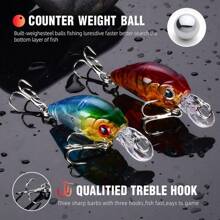 8pcs/Lot Premium Floating Crank Bait Minnow Fishing Lure Set - Realistic Topwater Artificial Bait For Successful Fishing With Box