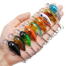 8pcs/Lot Premium Floating Crank Bait Minnow Fishing Lure Set - Realistic Topwater Artificial Bait For Successful Fishing With Box