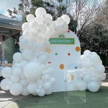 113PCS White Latex Balloons In Different Sizes, White Balloon Arch Garland Kit 5/10/12/18 Inch, Matte White Latex Party Balloons, White Latex Balloons Suitable For Wedding, Birthday, Engagement, Anniversary Decoration. - White - View 5