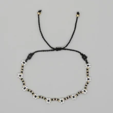 1 件雏菊波西米亚风珠宝手工波西米亚风时尚潮流种子串珠友谊手链女士快乐礼物 - 彩色 - 查看 14