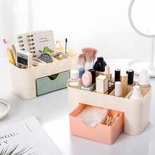 1pc Desktop Storage Box With Drawer For Desktop Organizer. Suitable For Desktop, Makeup & Office Supplies Storage Box. Suitable For Office, Home, School - Multicolor - View 6