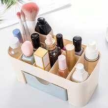 1pc Desktop Storage Box With Drawer For Desktop Organizer. Suitable For Desktop, Makeup & Office Supplies Storage Box. Suitable For Office, Home, School - Multicolor - View 5