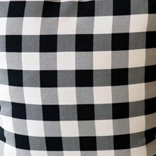 Gingham Checkered Poplin Window Curtain Panel