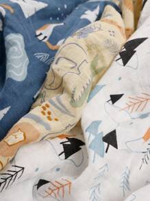 Happy Flute 3 Packs Set Muslin Soft Baby Wrap Swadding Blanket 120*110cm Love Valentine - Multicolor - View 4