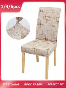 1/4/6 cái Đơn giản Họa tiết Hình học In Bao ghế , Đàn hồi Polyester Bao gồm tất cả Bọc Ghế ăn , Có thể tháo rời Và Máy giặt được Nhà  Đồ trang trí Khách sạn Yến tiệc Nhà hàng Cái ghế Lớp bảo vệ - Nhiều màu - Xem 1