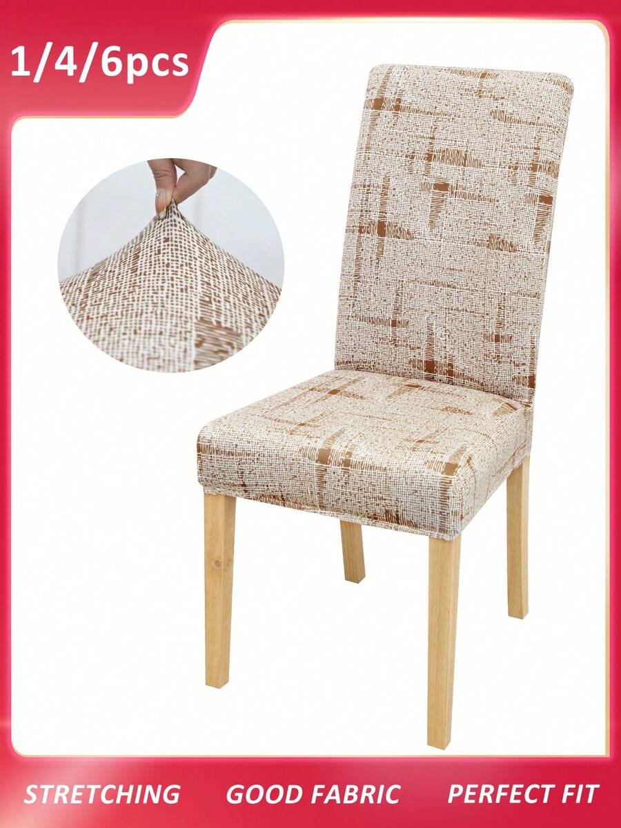 1/4/6 cái Đơn giản Họa tiết Hình học In Bao ghế , Đàn hồi Polyester Bao gồm tất cả Bọc Ghế ăn , Có thể tháo rời Và Máy giặt được Nhà  Đồ trang trí Khách sạn Yến tiệc Nhà hàng Cái ghế Lớp bảo vệ - Nhiều màu - Xem 1