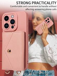 1个多功能斜挎卡槽PU皮革手机壳，兼容 17 Pro Max、17 Pro、17 Air/Redmi - 粉色 - 查看 8