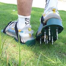 1 pieza Zapatos aireadores de picos para jardín y césped para aflojar el suelo, inflables, con nivelación automática, herramientas de metal con recubrimiento epoxi, herramientas de jardín, herramientas de jardinería para el jardín - Multicolor - Ver 8