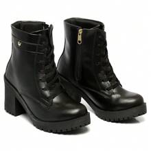 Women Mid-Calf Boots - 黑色 - 查看 1