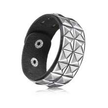 Xiacheng 1/6/9 Pieces Spiked Studded Bracelet Black Leather Rivet Punk Bracelet Cuff Wrap Bangle Snap Button Metal Wristband For Men Women - Black - View 24