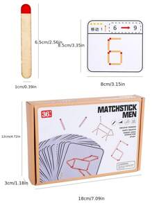 1pc Matches Puzzle Game Wooden Toys DIY, Math Geometry Board Game Thinking Match Logic Training Educational Toys, For KidsLearning Hobbies - Multicolor - View 3