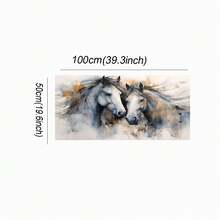 1 Tranh Màu Nước Ngựa Trang Trí Phòng Khách Tranh Canvas Nghệ Trừu Tượng Sàn Tranh Hiên Nhà Treo Tranh Hành Lang Lối Đi Nền Tường Vải Bố In Tranh Trang Trí 50x100cm Không Gọng - có khung - Xem 2