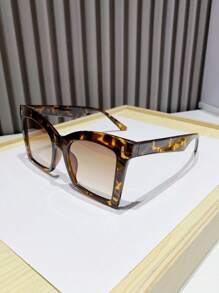 1 件男女通用方形猫眼复古 Y2K 潮流双色时尚眼镜，适合度假 - 彩色 - 查看 15