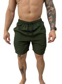 Men Swim Shorts - 軍綠色 - 查看 2