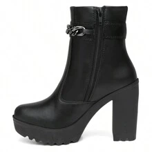 Women Mid-Calf Boots - 黑色 - 查看 7