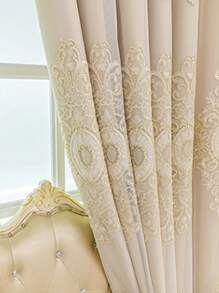 1pc Modern Minimalist Embroidered Fenestration Nordic Style Curtains For Living Room, Bedroom, Balcony, Bay Window - Multicolor - View 9