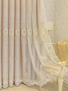 1pc Modern Minimalist Embroidered Fenestration Nordic Style Curtains For Living Room, Bedroom, Balcony, Bay Window - Multicolor - View 8