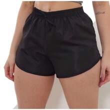 Women's Gym Fitness Shorts S To XL Tactel Soft Workout Walking Shorts - 黑色 - 查看 1