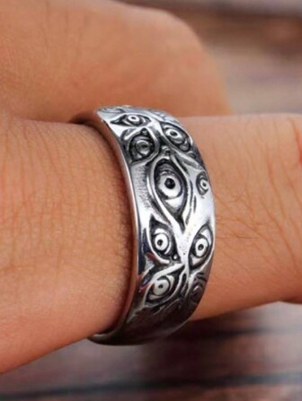 1pc Men's Evil Eye And Eye Of God Design Ring
