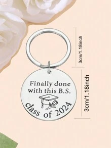 1 Miếng Của phụ nữ Nam Với Cái này Lớp học Của 2024 Mũ đồ họa Điêu khắc Tròn Hình dạng Thép không gỉ Móc chìa khóa Tốt nghiệp Món quà Vui Giải trí Phong cách Ô tô/xe hơi Móc chìa khóa Ví Cái túi Vật rủ xuống 2024 Trung học phổ thông Cao đẳng Tốt nghiệp Món quà Phụ kiện Bậc thầy Bằng cấp Trường học Điều dưỡng Món quà Đối với Y tá - Xám - Xem 4