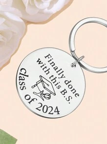 1 Miếng Của phụ nữ Nam Với Cái này Lớp học Của 2024 Mũ đồ họa Điêu khắc Tròn Hình dạng Thép không gỉ Móc chìa khóa Tốt nghiệp Món quà Vui Giải trí Phong cách Ô tô/xe hơi Móc chìa khóa Ví Cái túi Vật rủ xuống 2024 Trung học phổ thông Cao đẳng Tốt nghiệp Món quà Phụ kiện Bậc thầy Bằng cấp Trường học Điều dưỡng Món quà Đối với Y tá - Xám - Xem 5
