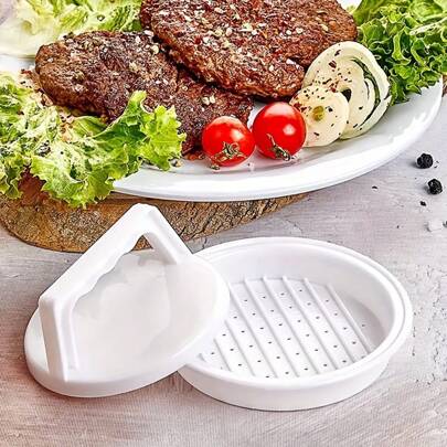 Plastic Burger Press Multi-Functional Meat Press Mold Baking Tools Kitchen Gadget Hamburger Patty Maker Pp Material Beef Patties Mould Handheld Hamburger Press Maker Homemade Beef Patty Maker