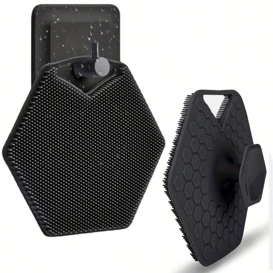 Spugna esfoliante in silicone riutilizzabile con ganci per conservazione - schiuma facilmente e facile da pulire per il bagno, lavaggio dei capelli, lavaggio dei piatti e bagno degli animali domestici, ideale per il ritorno a scuola